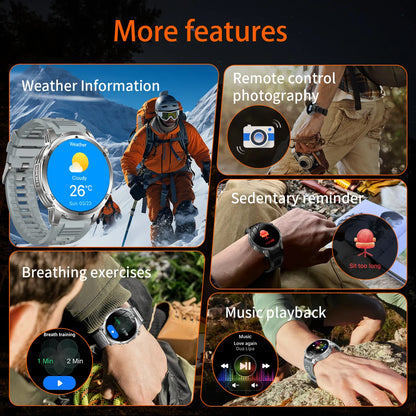 2026 New  Outdoor Smart Watch 1.85inch AMOLED 1000mAh Large Battery 5ATM Waterproof Voice Call Sports Men Fitness Bracelet