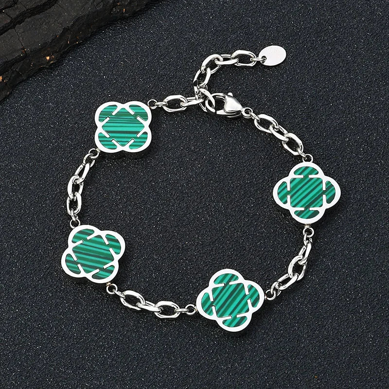 Stylish Petal Chan Bracelets for Men Boys,Waterproof Natural Shell Chain Links Wristband,Birthday Gift