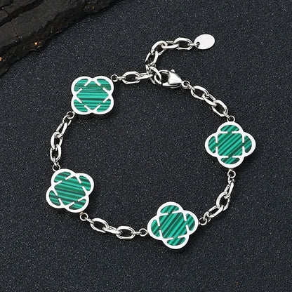 Stylish Petal Chan Bracelets for Men Boys,Waterproof Natural Shell Chain Links Wristband,Birthday Gift