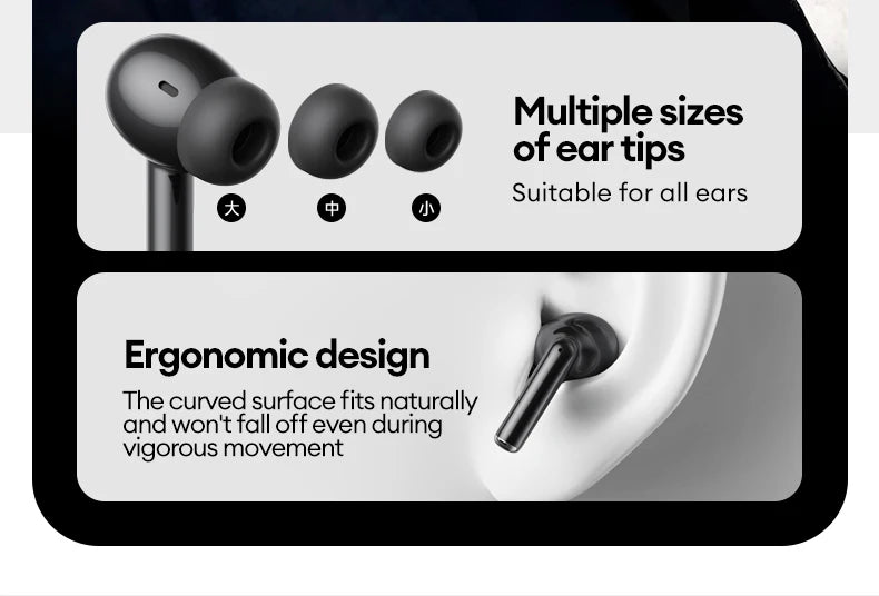 New Lenovo LE232 ANC Bluetooth 6.0 Headphones Active Noise Cancelling Wireless Earphone Power Display Music TWS Earbuds Choice