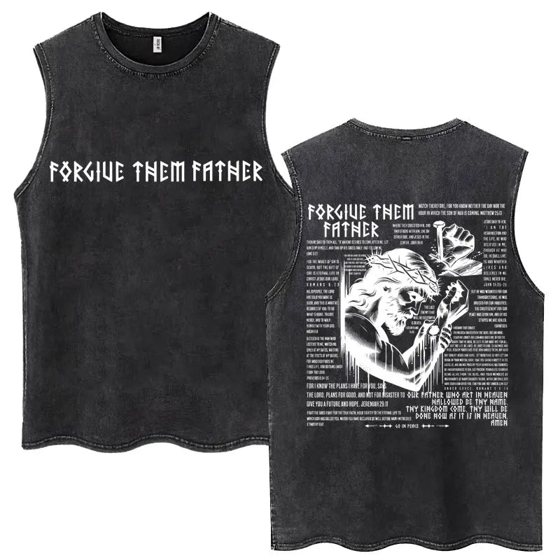 Washed Jesus Is King Christian Harajuku Vintage Tank Tops Men Women Gothic Sleeveless T-shirt Loose Summer Cotton Casual T Shirt