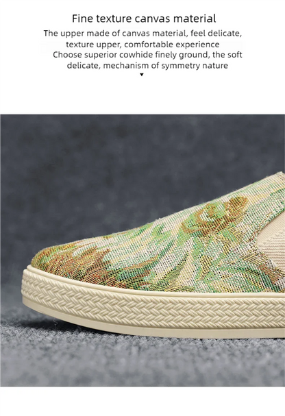 Men's canvas slippers summer new breathable outdoor soft-sole casual slippers party sandals Joker tide half slippers cloth shoes