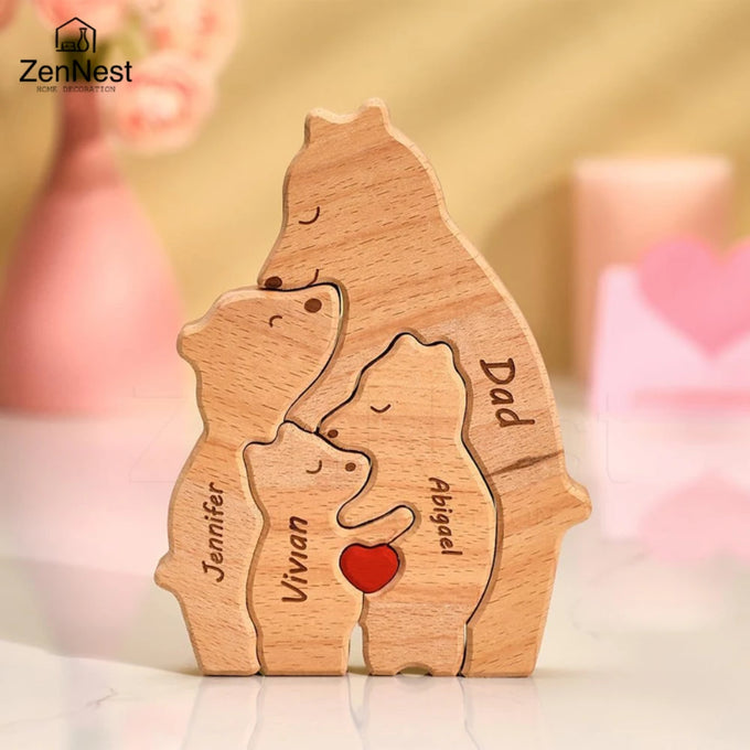 Personalized Wooden Bear Puzzle — product image
