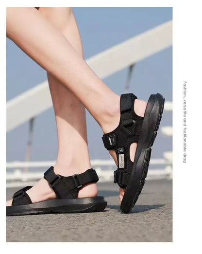 A Pair of New Summer Wear-Resistant Men's Sandals, Breathable Casual Business Beach Shoes, Thick-Soled Non-Slip Soft-Soled Shoes