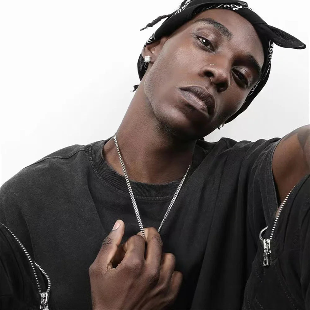 Hip Hop Cuban Chain Necklace Rock Stainless Steel Basic Chain Men Necklace Simple Necklace For Women Fashion Party Jewelry
