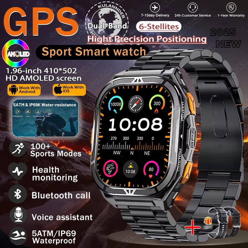 New For XIAOMI Sport Wristband Built-in GPS&Compass BT Call Smartwatch Altimeter Health Monitoring 3ATM Waterproof Swim Watches