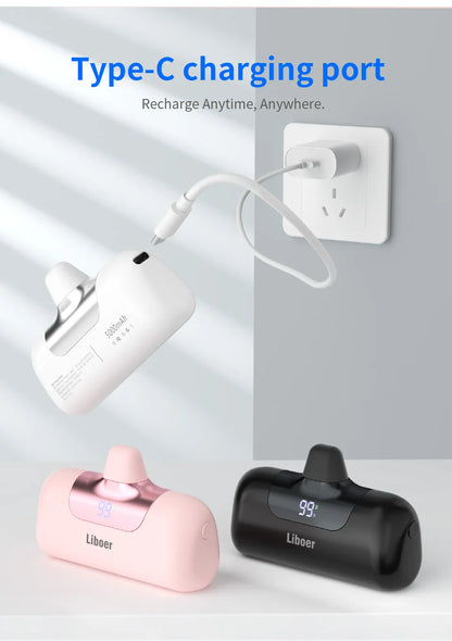 Portable Charger 5000mAh Fast Charging Mini Power Bank Type C for HUAWEI iPhone Samsung Xiaomi Redmi External Battery Powerbank