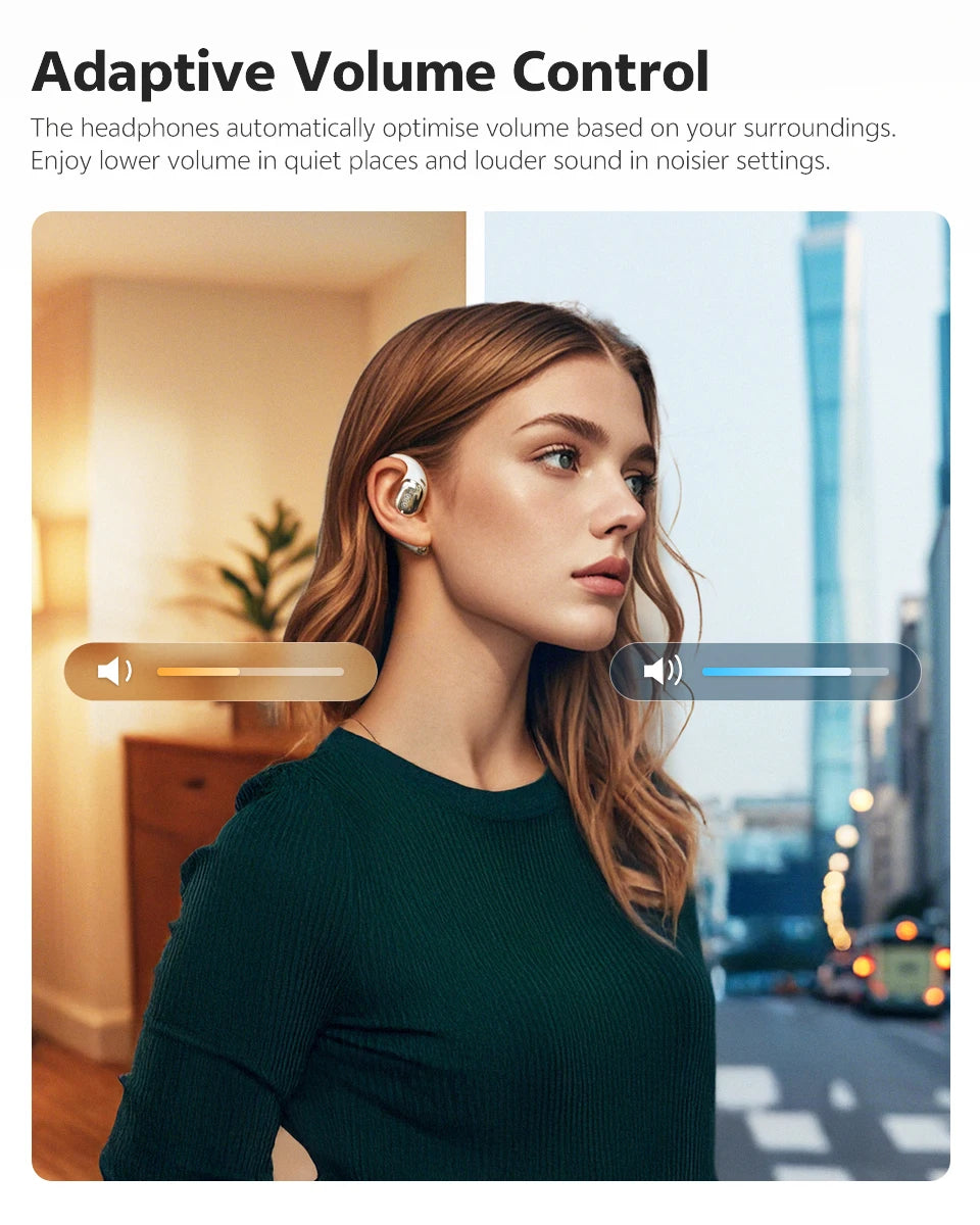 QCY Crossky R70 BH24CT02A Open-Ear Wireless Headphones Hi-Res with LDAC Bluetooth 6.0 Earphones Bass Boost Spatial Sound Earbuds