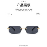 Rimless Rectangle Sunglasses Set — view 2