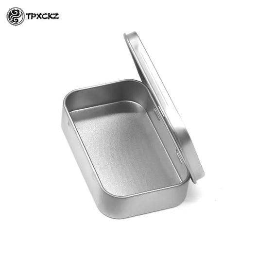 Metal Rectangular Empty Mini Tin Box Tinplate Push Candy Pill Cases Bins Jar Hinged Containers Small Organizer Storage Box
