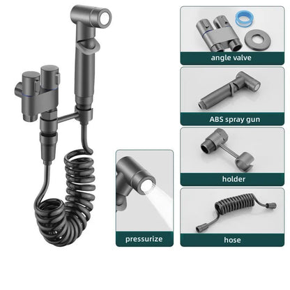 Toilet Cleaning Bidet Toilet Sprayer Set Water Portable Handheld Bidet Sprayer Shower Double Outlet Angle Valve Accessories