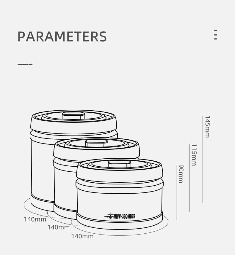 MHW-3BOMBER Manual Vacuum Airtight Canister Chic Coffee Bean Tea Storage Container Professional Home Kitchen Barista Accessories