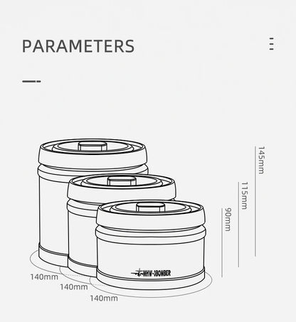 MHW-3BOMBER Manual Vacuum Airtight Canister Chic Coffee Bean Tea Storage Container Professional Home Kitchen Barista Accessories