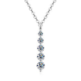 Oxtao Five-Stone Moissanite Pendant Necklace — view 8