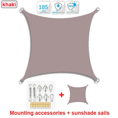 3x5m 3x6m 4x5m outdoor waterproof and UV shade sail 300D Oxford cloth shade canvas garden terrace canopy camping sun shelter