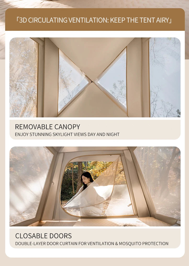 Portable Inflatable Tent Foldable Outdoor Camping Overnight Gear Thickened Waterproof for Hiking And Backyard Picnics