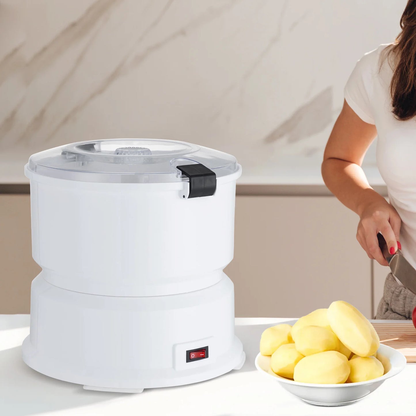 85W Electric Potato Peeler One-button Drive Automatic Peeler Spinner for Kitchens Restaurant Fast Food Shops