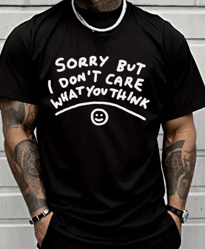Men's I Don't Care Slogan T-Shirt — product image