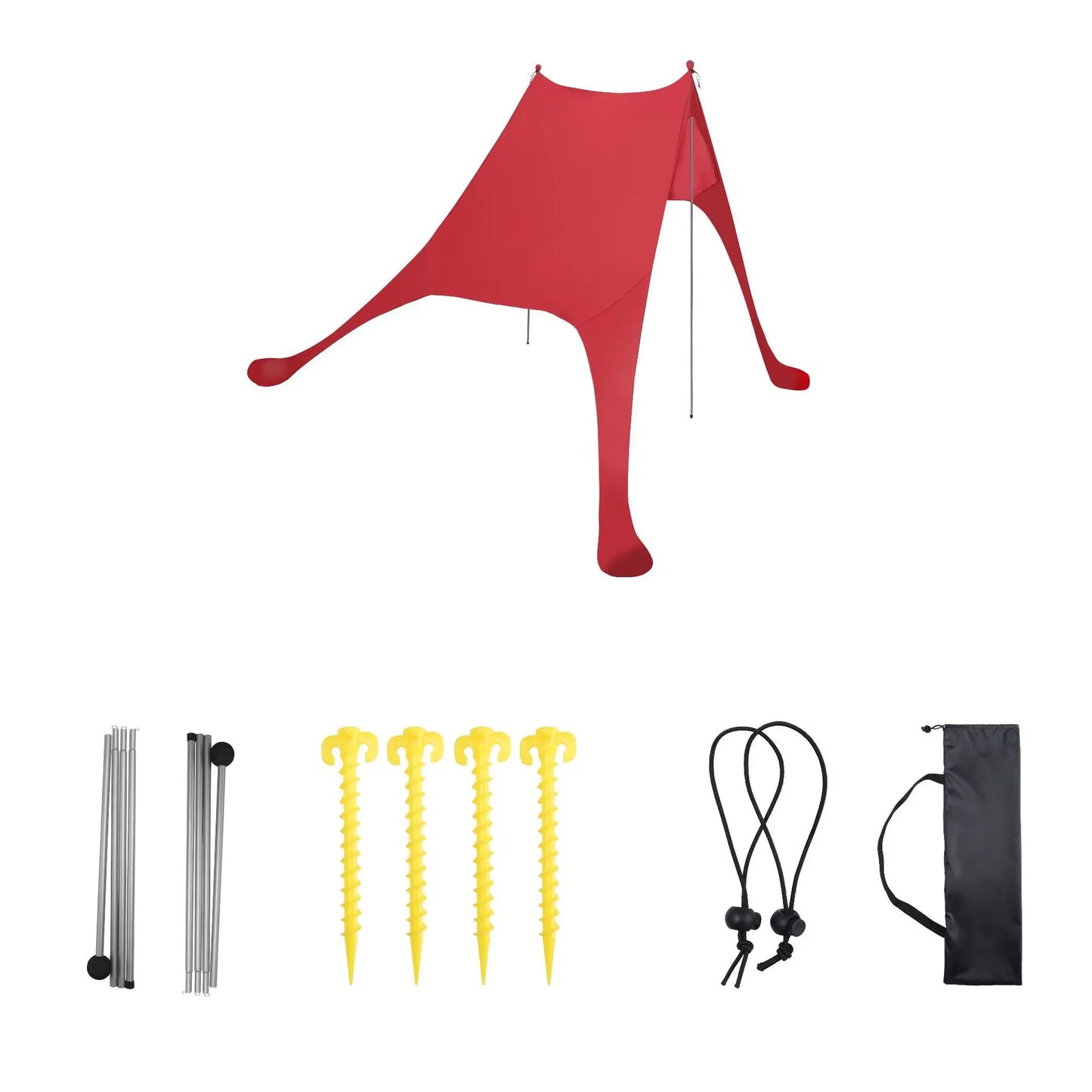 Family Beach Canopy ,Large Beach Sunshade Tent with Stability Poles,UPF50+Outdoor Shade for Beach,Camping,Party or Picnics