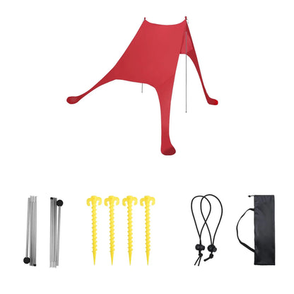 Family Beach Canopy ,Large Beach Sunshade Tent with Stability Poles,UPF50+Outdoor Shade for Beach,Camping,Party or Picnics