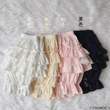 Lace-Trim Cotton Bloomer Shorts