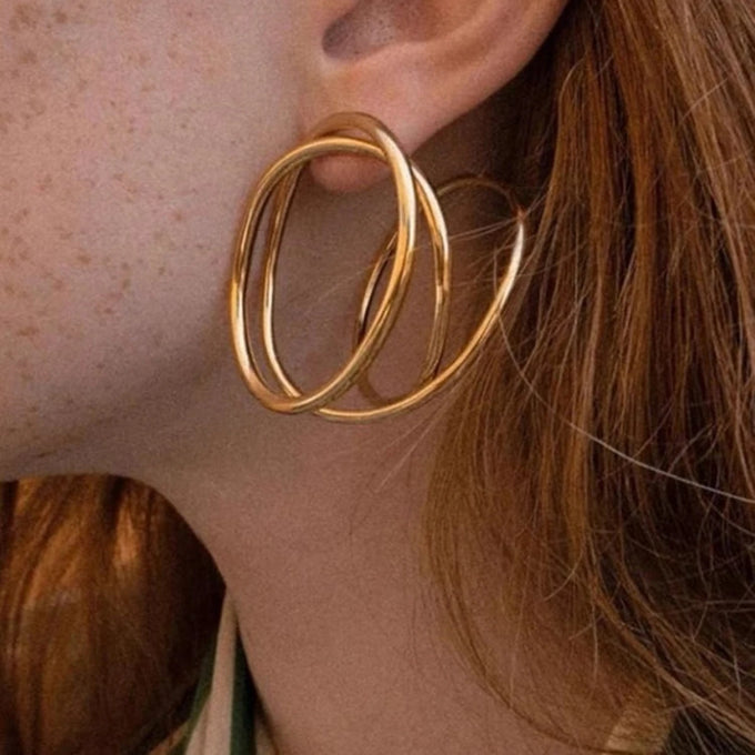 Irregular Geometric Hoop Earrings — product image