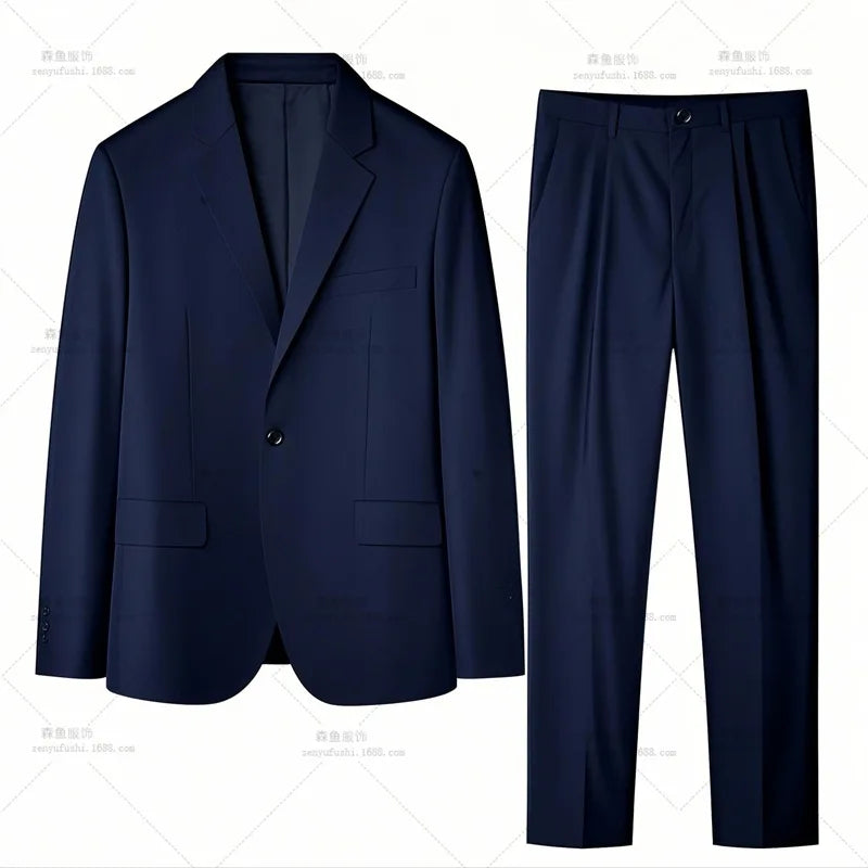 High-quality Men's Fashionable Spring-autumn Formal Dress, Best Man Suit, Suit Set for Men, Two-piece Set for Work