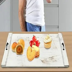 Noodle Board Stove Cover with Handles, Pine Wood Stove Top Cover, Stove Top Cutting Board, Counter Space Top Covers for Kitchen