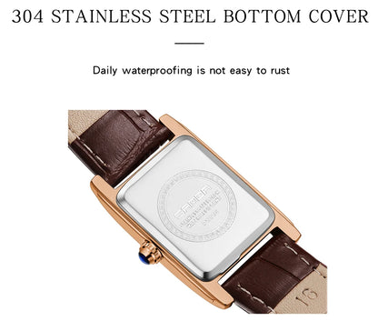 SANDA Top Fashion 1116 Women's Watch Elegant Design Rectangular Dial Waterproof Quartz Movement Business Women's Quartz Watch