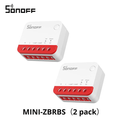 SONOFF MINI-ZBRBS Zigbee Smart Roller Shutter Switch Zigbee Local Scene Signal Booster Transform Curtains eWeLink Via ZigBee Hub