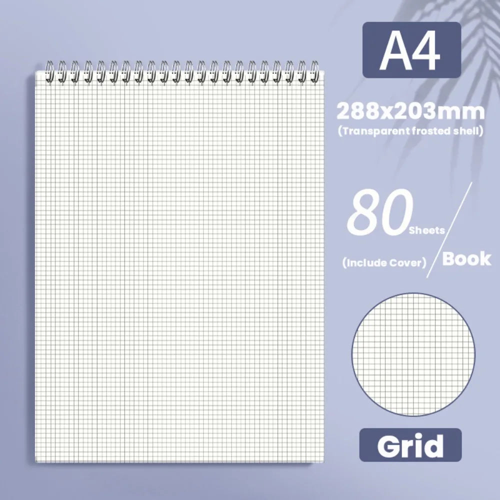 New Multifunctional A5/B5/A4 Coil Notebook 80Sheets Grids/Blank/Horizontal Line Notepad Flip Up Spiral Notebook Students Gift