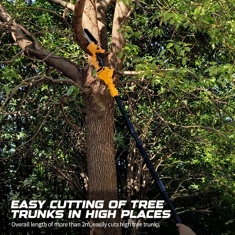 Brushless 1380W Electric Chainsaw Telescoping Pole Pruner High Branch Saw Garden Tree Pruning Tool For Dewalt 20V Battery Pin