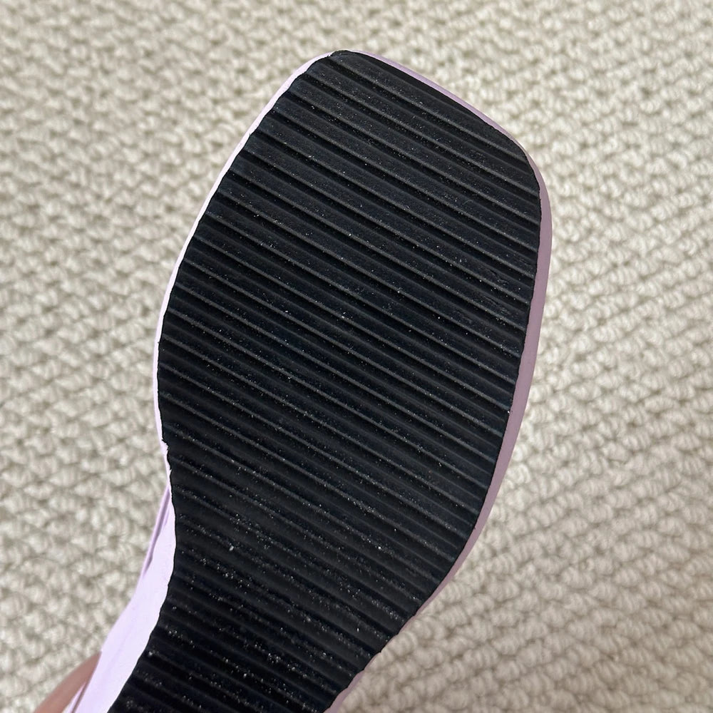 Sweet Butterfly Knot Design Women's Sandals Summer New Style Purple Slip-On Wedge Heel Outdoor Wearable Comfortable Slides