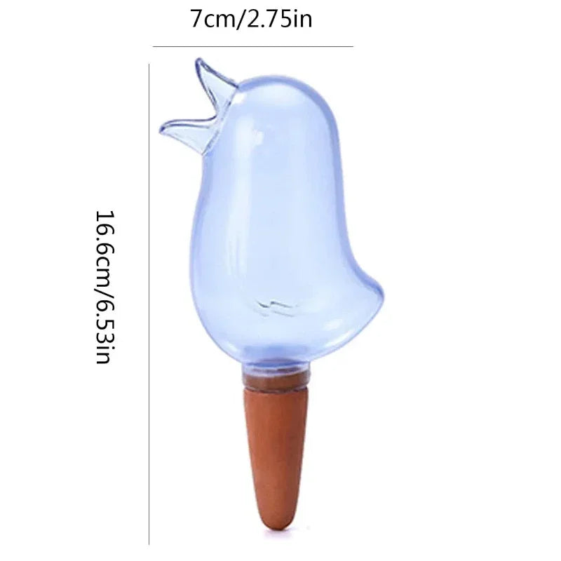 High quality automatic flower waterer plant waterer self watering water balloon bird shaped hand blown plastic water balloon