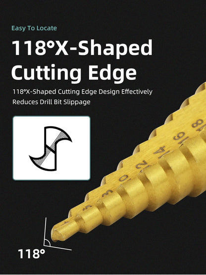 HSS Titanium Step Drill Bit High Speed Stepped Drill Set Saw Drill Tools Conical Stage Drill For Metal Wood 4-12 4-20 4-32mm