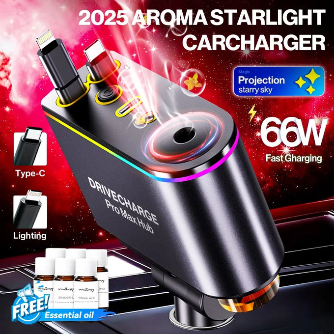 Retractable Multi-Port Car Charger — product image