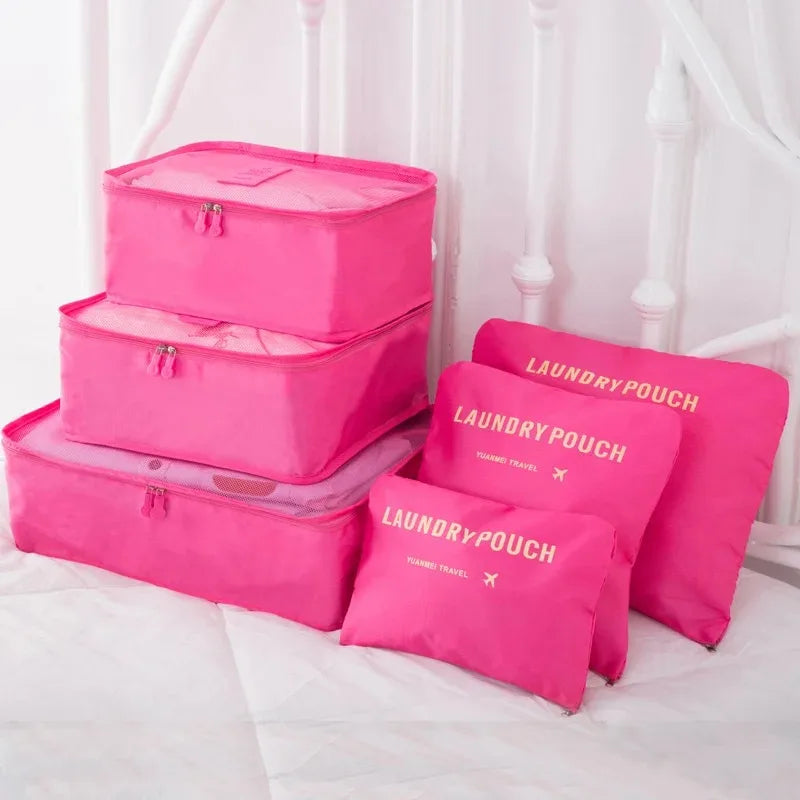 6/8Pcs Set Travel Bag Organizer Clothes Luggage Travel Organizer Blanket Shoes Organizers Bag Suitcase Pouch Packing Cubes