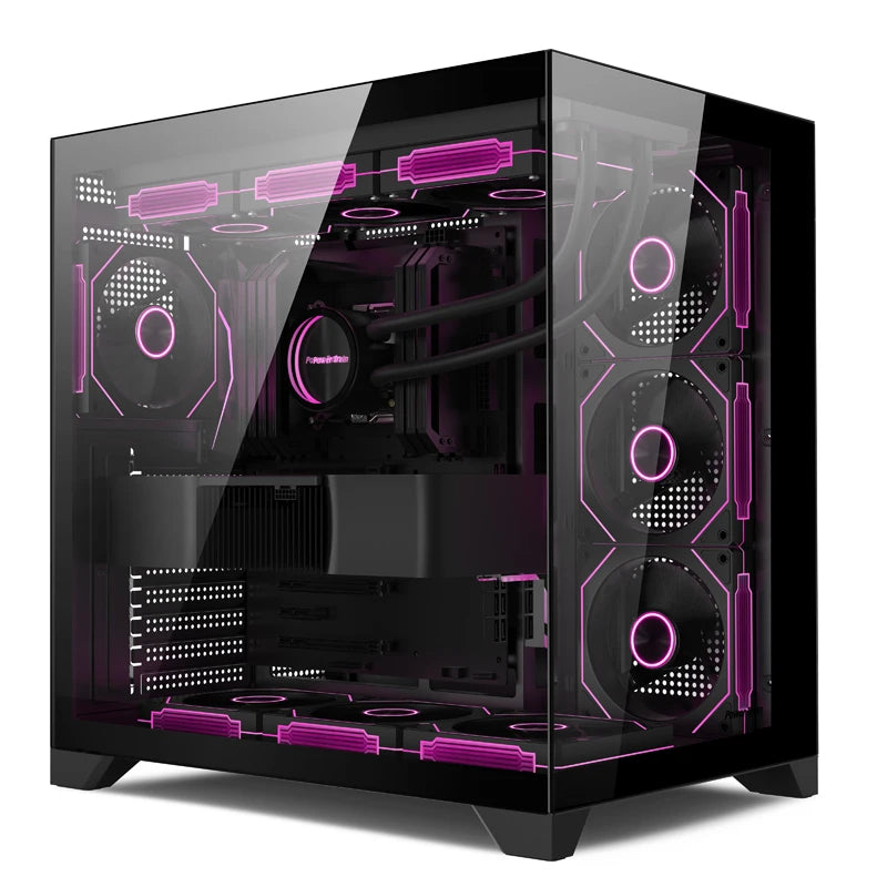 Power train Dreamland PRO PC gaming case ATX MATX ITX motherboard 360water-cooled Sea view room Double-sided glass computer case
