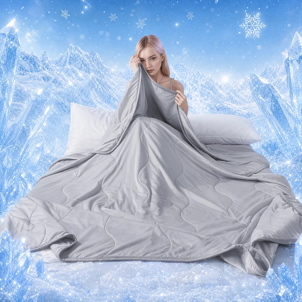1PCS Double-Sided Ultra-Soft Cooling Summer Quilt Bed Blanket | Large Cooling Air-Conditioning Blanket for Hot Sleepers | Machine Washable Dual-Use Summer Cooling Quilt | Dormitory Office Nap Blanket Sofa Throw | Practical Su