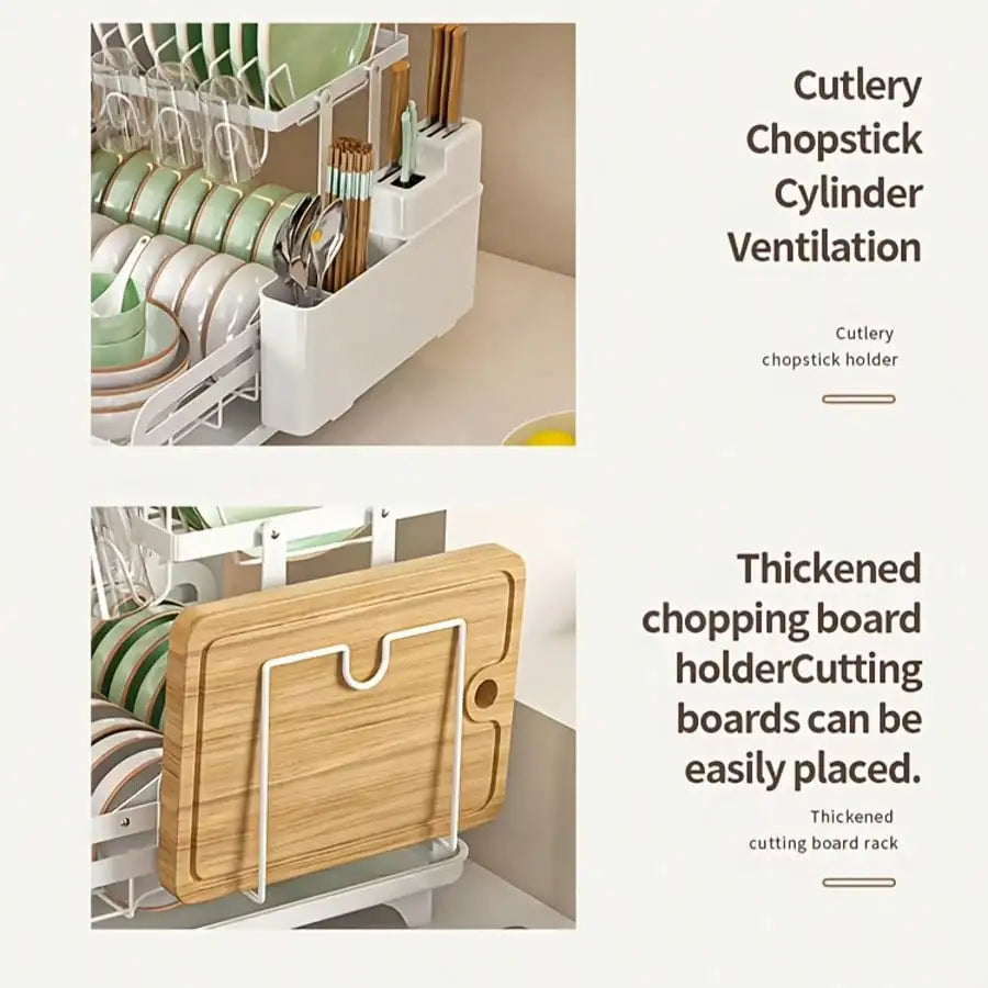 2 Layer Kitchen Dish Rack, Dish Drying Rack,Kitchen Organizer,Escurridor De Platos Para Fregadero,Kitchen Essentials,Space-Savin