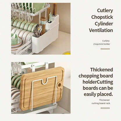 2 Layer Kitchen Dish Rack, Dish Drying Rack,Kitchen Organizer,Escurridor De Platos Para Fregadero,Kitchen Essentials,Space-Savin