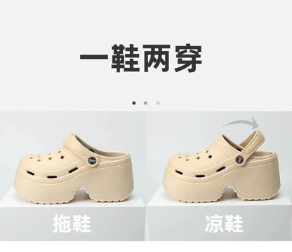 Chunky Platform Clogs Sandals for Women 2024 Summer Non-Slip Beach Slippers Woman Thick Bottom Eva Wedges Sandles Garden Shoes