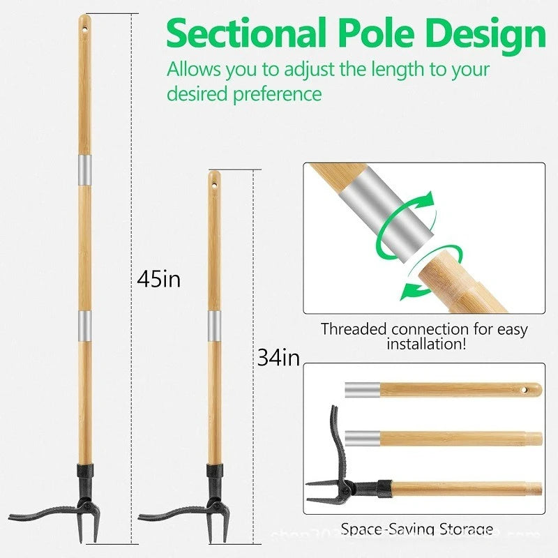 Standing Weed Puller Tool - Adjustable 45-Inch Weed Remover, No-Bend Weed Extractor for Garden Lawn, Durable Vertical Weeder