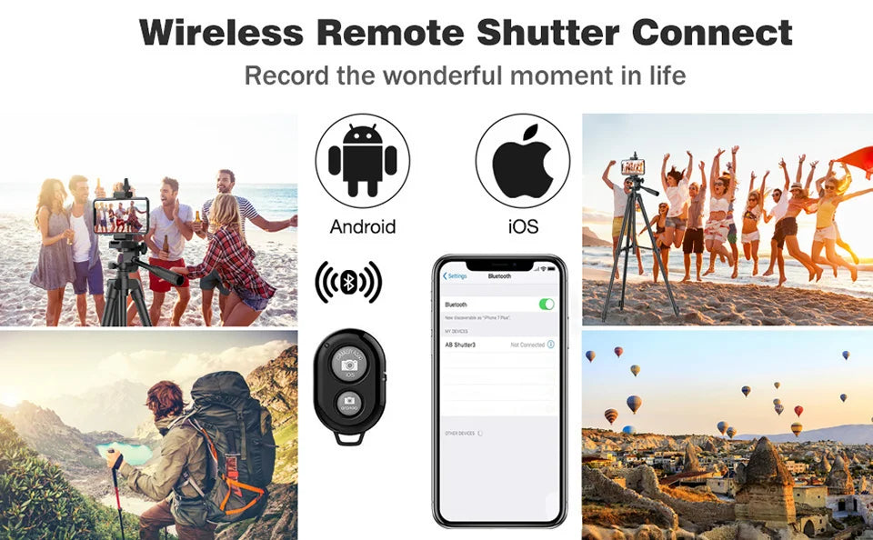 Mobile Tripod for Phone Lightweight Camera Tripod Stand with Bluetooth Selfie Remote Phone Holder for Youtube Video Photography