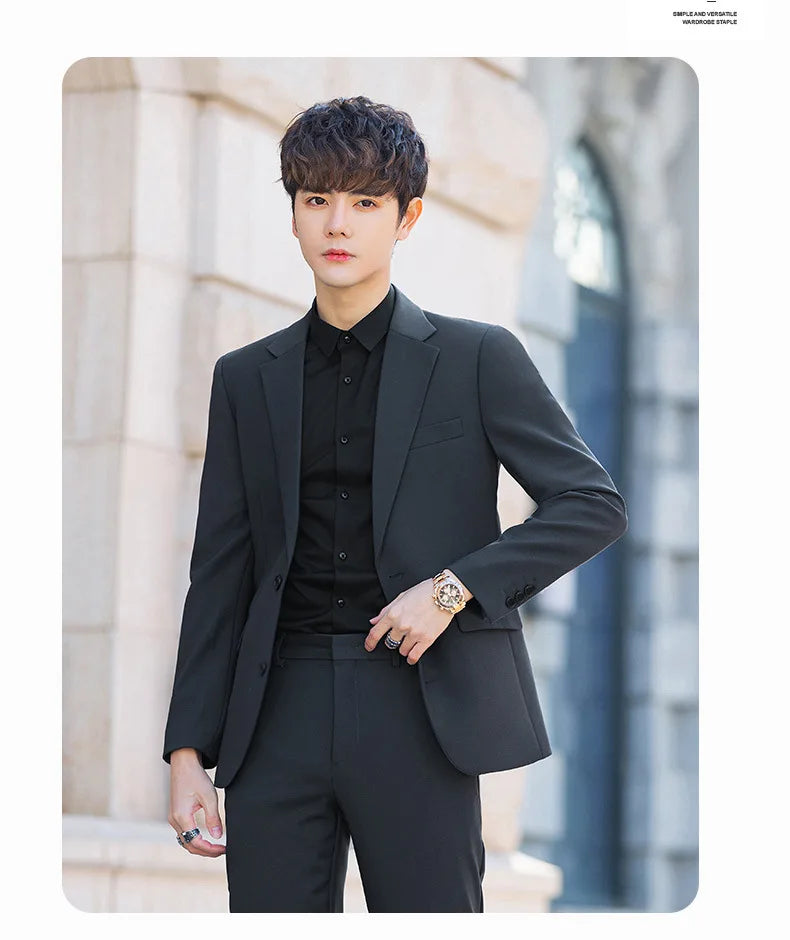 Blazer's New Men's Fashion Outdoor Travel Youth Wedding Campus Slimming Casual Korean-style Cool and Stylish Formal Wear Blazer