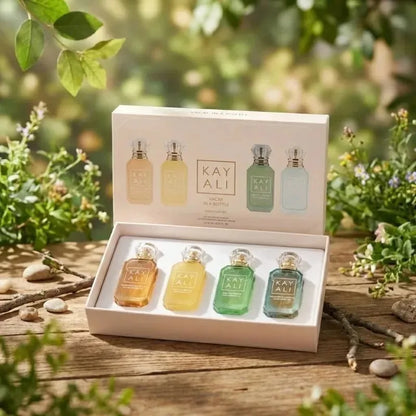 KAYALI Unisex Eau De Parfum Set 4x10ml Long Lasting Floral Fruity Musk Vanilla Royale Mini Travel Perfume Collection