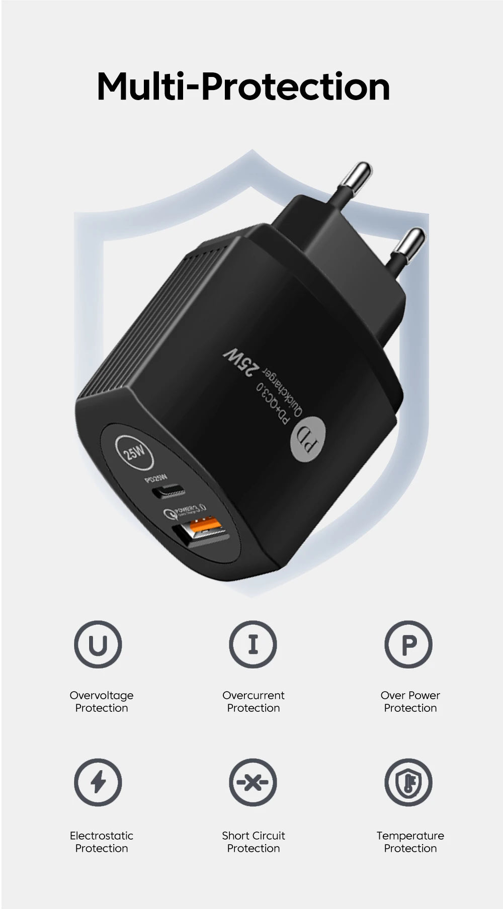Olaf PD 25W USB C Charger Phone Charger Fast Charging Type C Charger Quick charge 3.0 Adapter For iPhone Xiaomi Huawei Samsung
