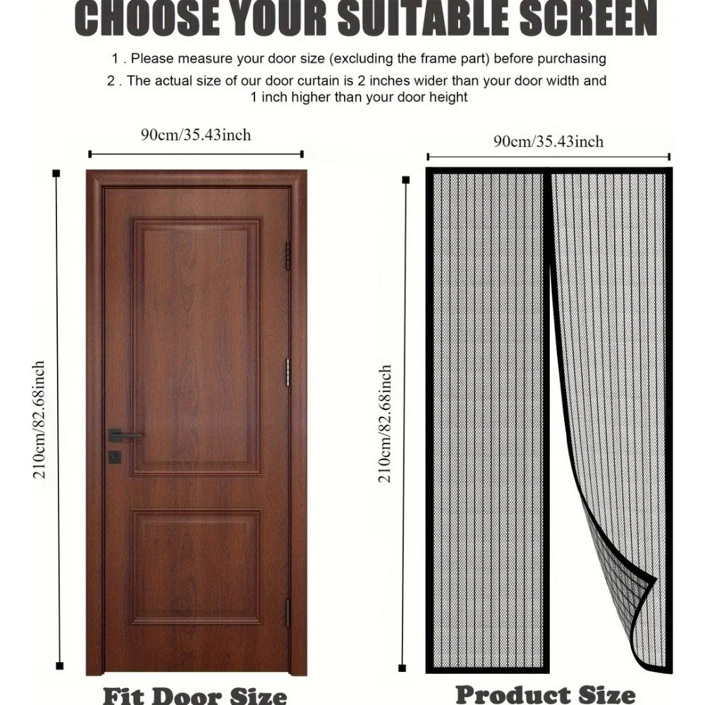 Mosquito-resistant Door Curtain Without Punching for Living Room Bedroom Dining Hands-free Mesh Partition To Prevent Insects