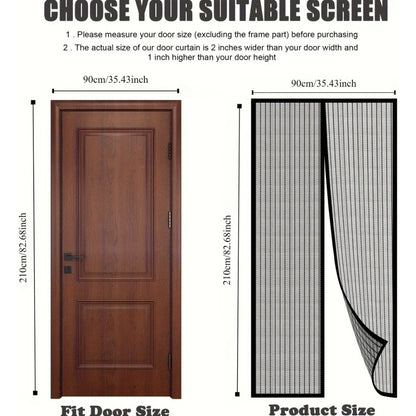 Mosquito-resistant Door Curtain Without Punching for Living Room Bedroom Dining Hands-free Mesh Partition To Prevent Insects