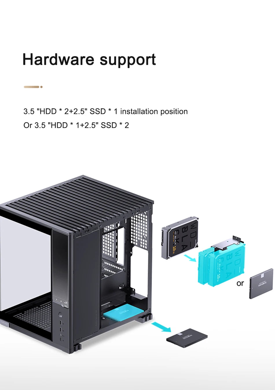 Jonsbo D34 MATX SeaviewRoom Chassis Support 280 Cold Row ATX Power Supply Type-C Digital Monitoring Screen Mini-ITX Desktop Case